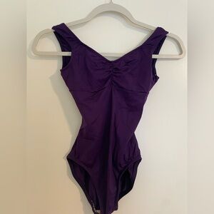 Motionwear Purple Tank Ballet Leotard w/ Pinch Front